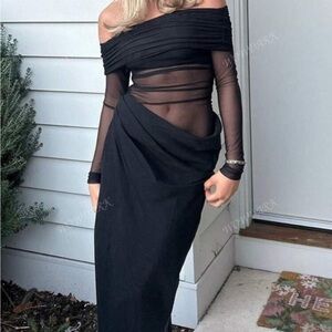 Black elegant off the shoulder dress